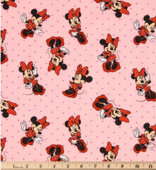 Minnie Mouse on pink Fabric 100% Cotton - Licensed Fabric
