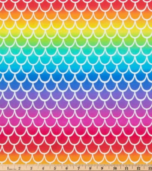 Rainbow Mermaid Scales - 100% Cotton Fabric