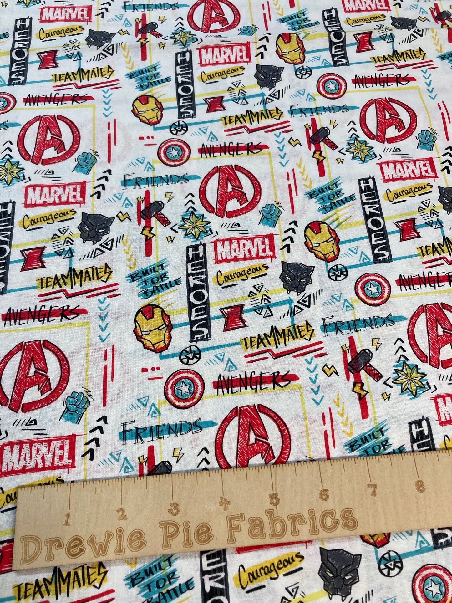 Marvel Superhero Fabric 100% Cotton - Fat Quarters and continuous cuts - Avengers - Iron Man- Black Panther- Captain America