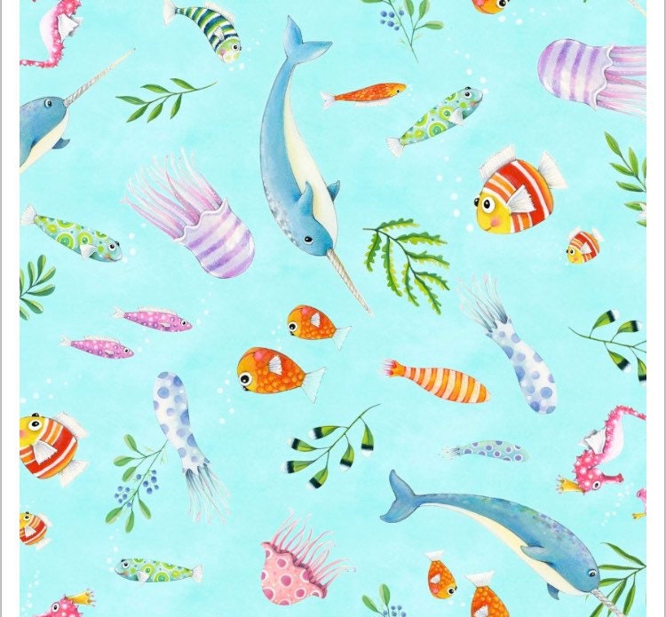 ELS17004-SOB Little Mermaids Fabric Cotton Designer: Nicole in den Bosch- continuous cuts