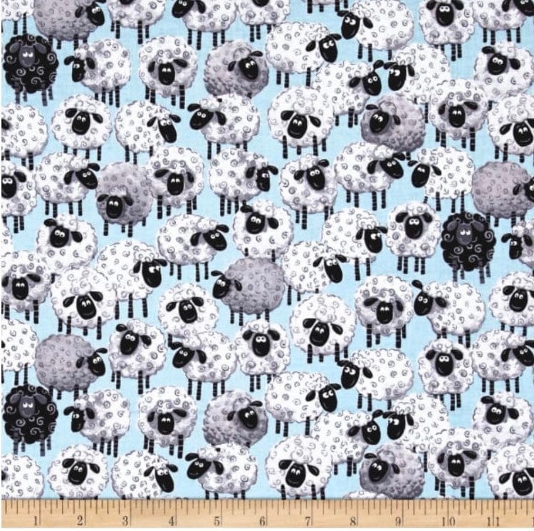 Lewe the Ewe Susybee Fabrics- 100% Cotton Animal Fabric Nursery