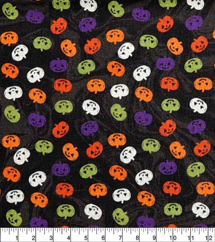 Mini pumpkins Bright cotton fabric -100% Cotton