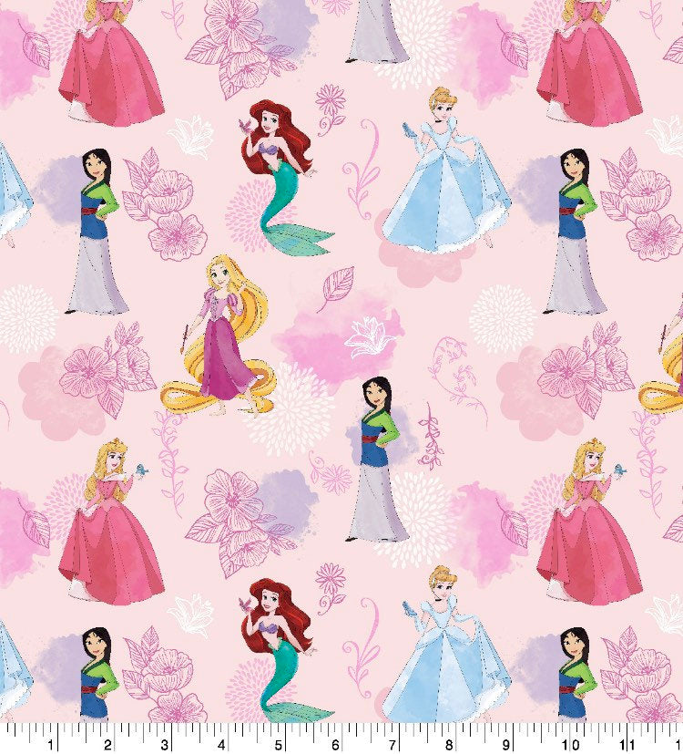 Disney princesses and friends Little Mermaid cotton fabric100% Cotton - continuous cuts - Licensed Fabric
