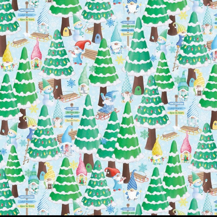 Gnome Wonderland cotton fabric 100% Cotton - Fabric - cut to size