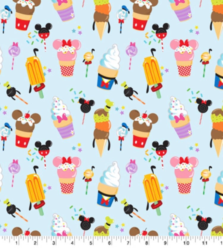 Ice Cream Toss Disney Cotton Fabric - 100% Cotton -Licensed Fabric