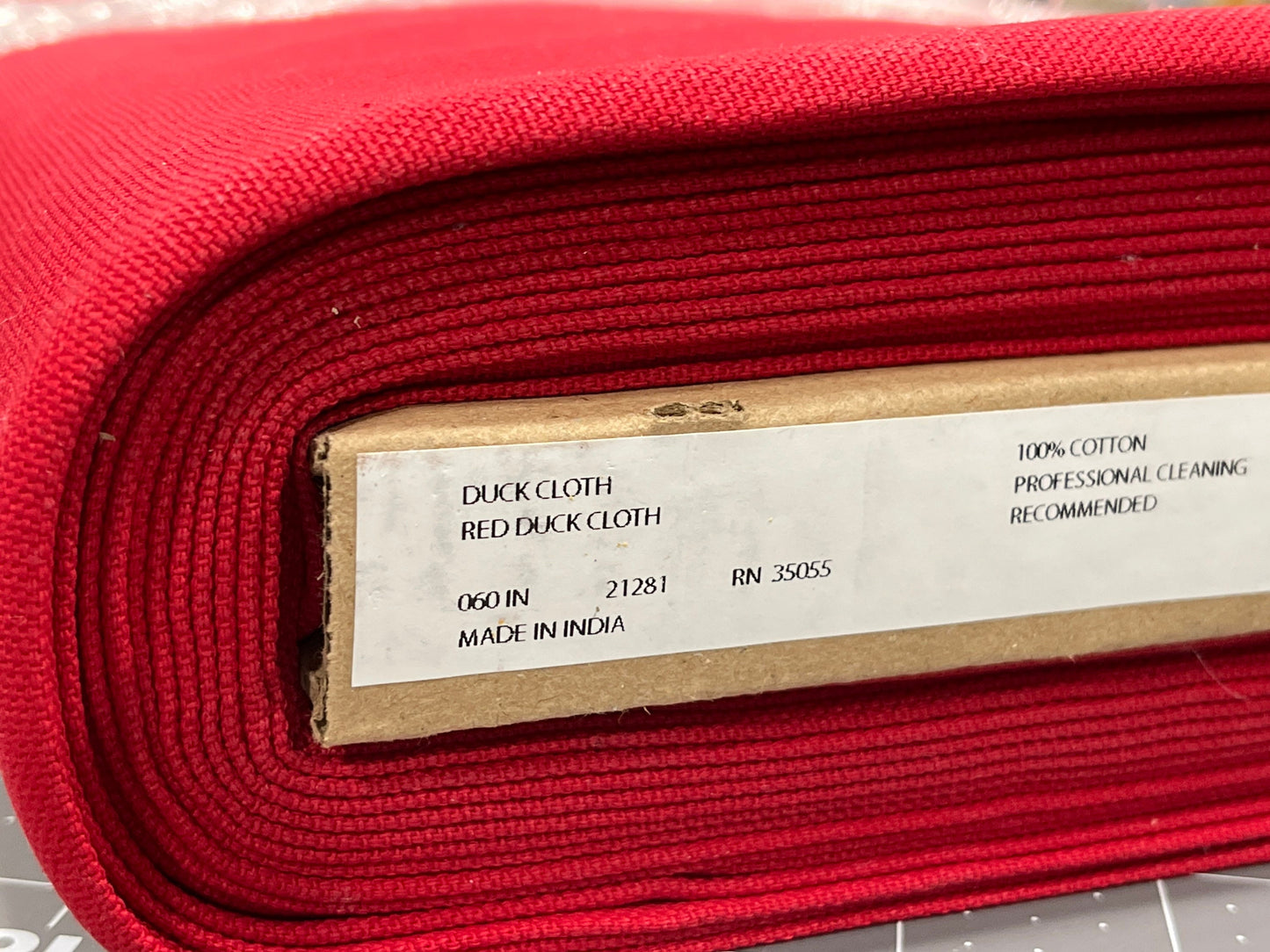 Red Cotton Duck Canvas Material - Fabric