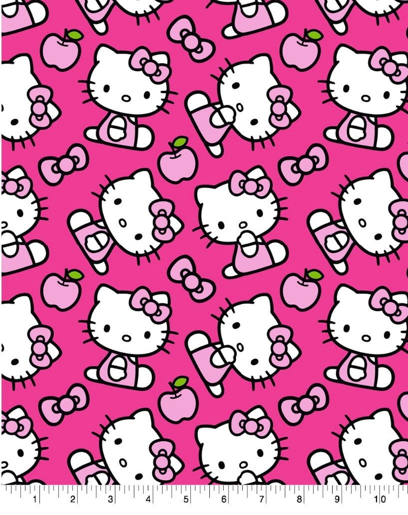 Hello Kitty on Pink - Fat Quarter - 100% Cotton -