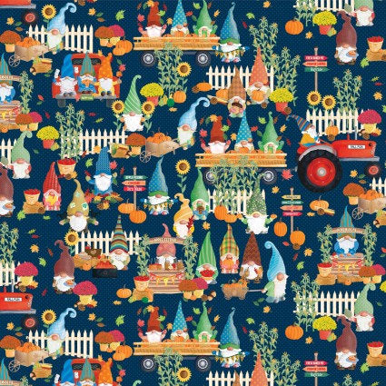 Fallings for Gnomes Cotton Fabric 100% Cotton - Autumn - Fall - Gnomes