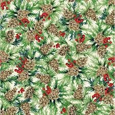MAS9915-SW Joyful Cutting Pincone and Berries Cotton Fabric- Maywood studio