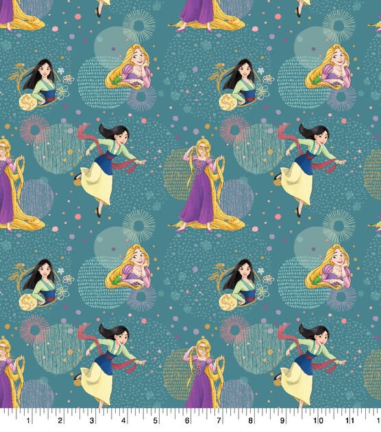 Disney Princess and Bubbles Cotton fabric- 100% Cotton Continuous cuts Licensed Fabric