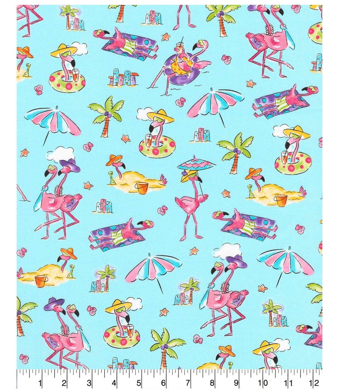 Robert Kaufman Birds in the beach Flamingo Cotton Fabric- Fat Quarter - 100% Cotton -