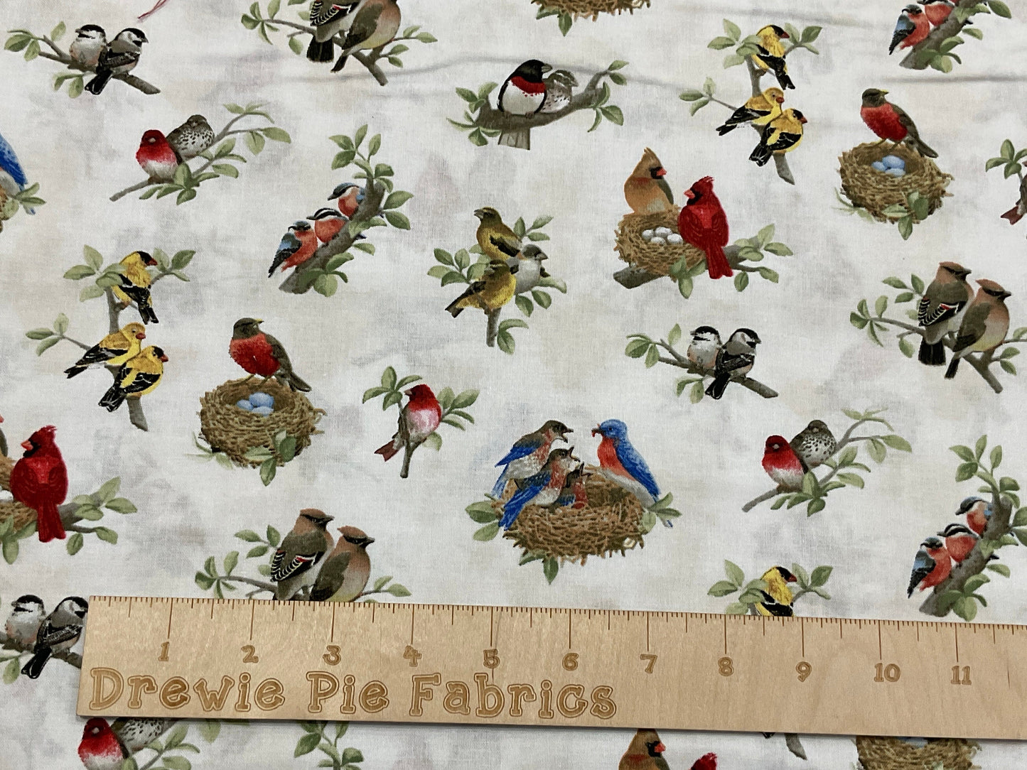 Beautiful Birds Cotton Fabric 100% Cotton - Fabric Material
