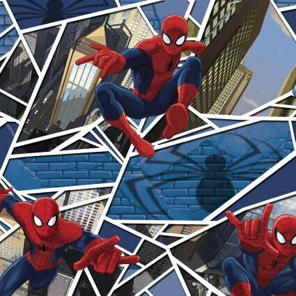 Spiderman Fabric - Fat Quarter -100% Cotton Fabric- Continuous cuts by the 1/2 yard increment