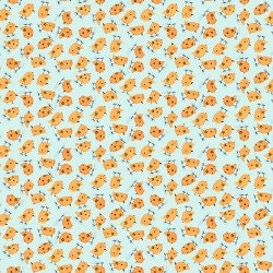 On the Farm Chicks on Turquoise Fabric - 100% Cotton CON9453-80