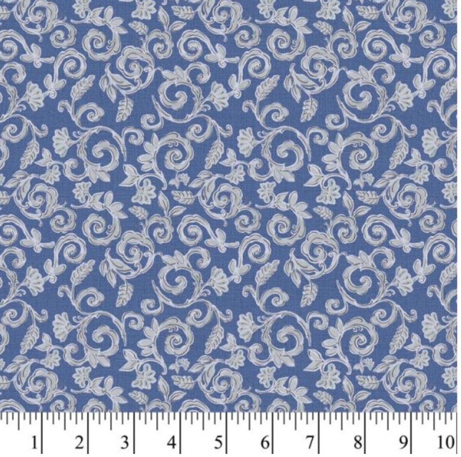 Swirly Floral Cotton Fabric - 100% Cotton -David Textiles- Continuous cuts