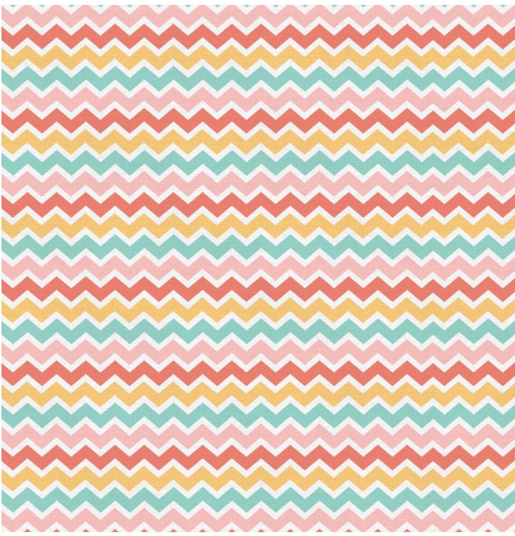 Easter Bunny Hop Chevron cotton Fabric- Hoppy Easter fabric 100% Cotton Continuous Cuts- Bunny Hop Paintbrush Studio Fabrics