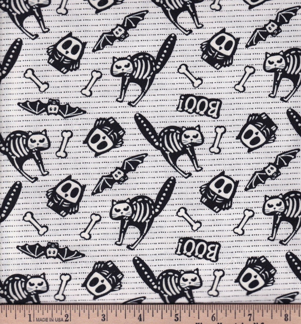Glow Ghosts Cotton fabric- Halloween cotton fabric- Fabric- Fat Quarters -100% Cotton Henry Glass-9606G 9