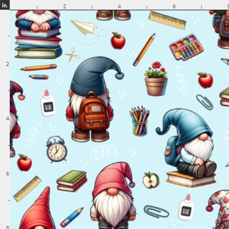 Back to School Gnomes- Learning Gnomes - 100% Cotton - Continuous Cuts