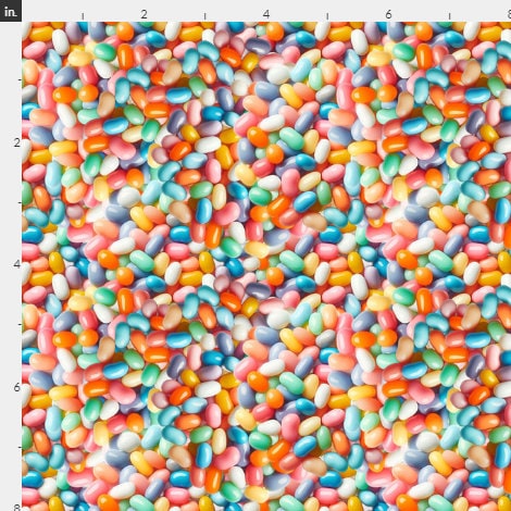 Pastel Jelly bean Delight Print fabric- 100% Cotton Continuous Cuts