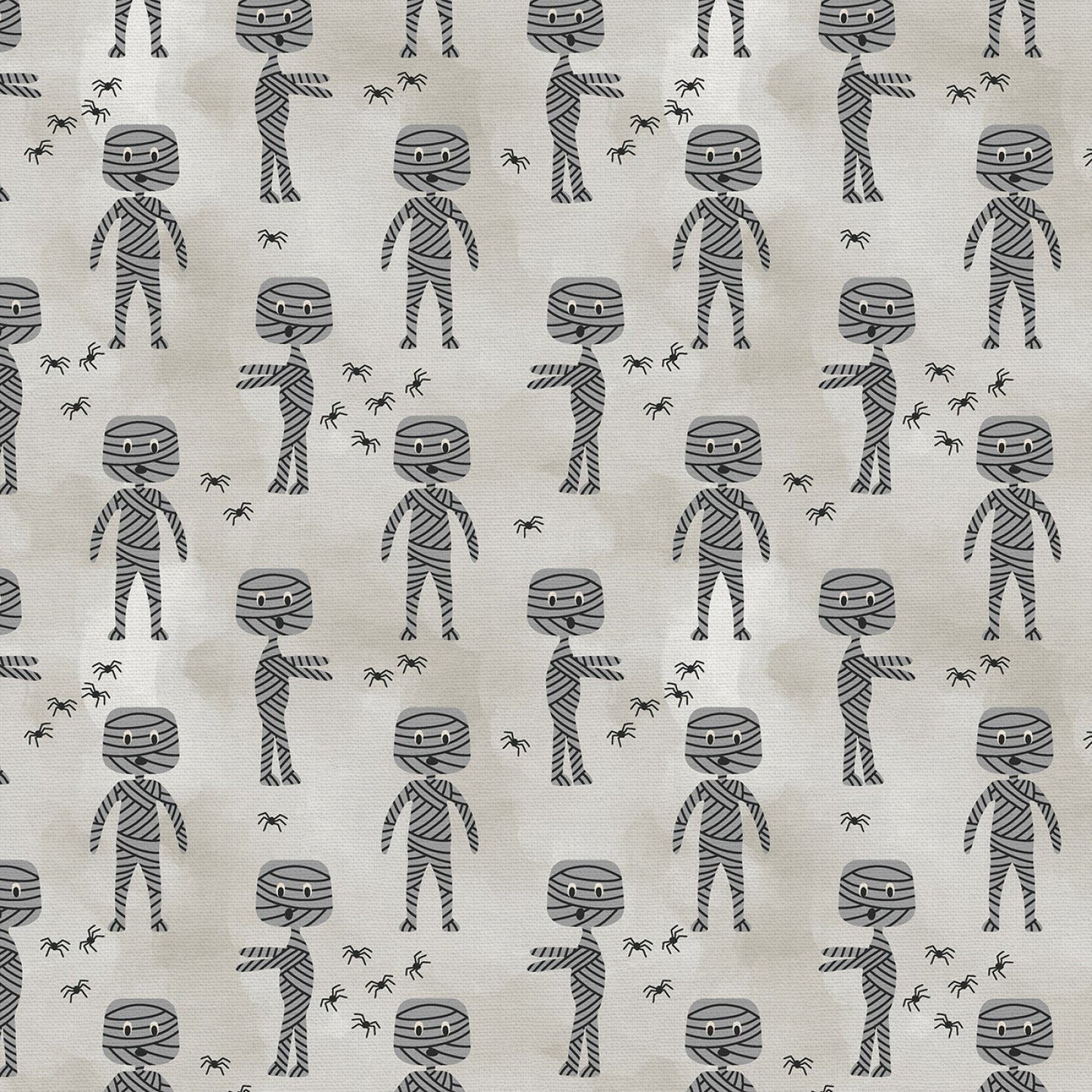 PS-Tricks & Treats 120-24268 Grey - Mummy Walk Cotton Fabric-100% Cotton - Paintbrush studios