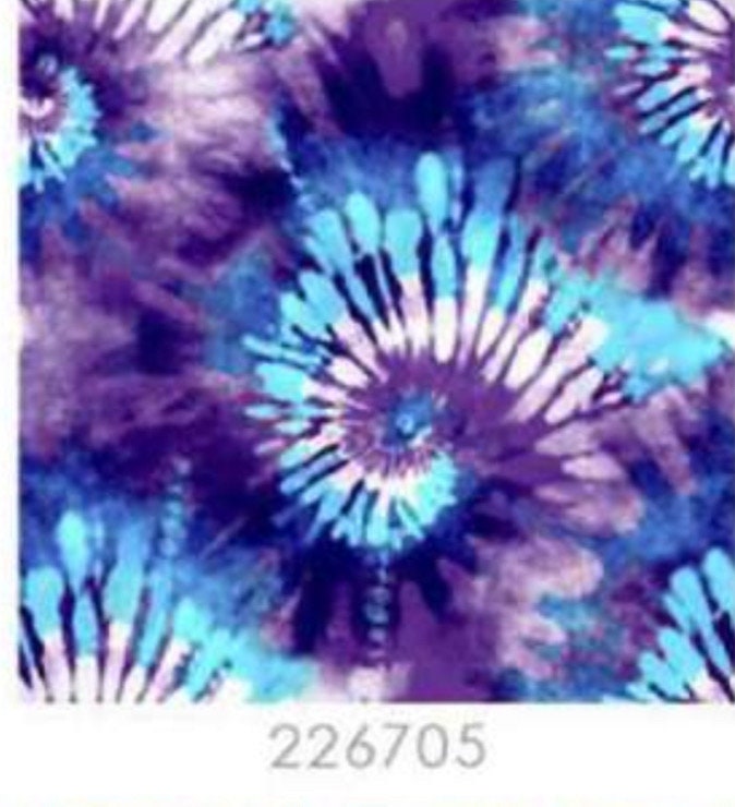 Purple Tie Dye 100% Cotton Fabric- Cotton -