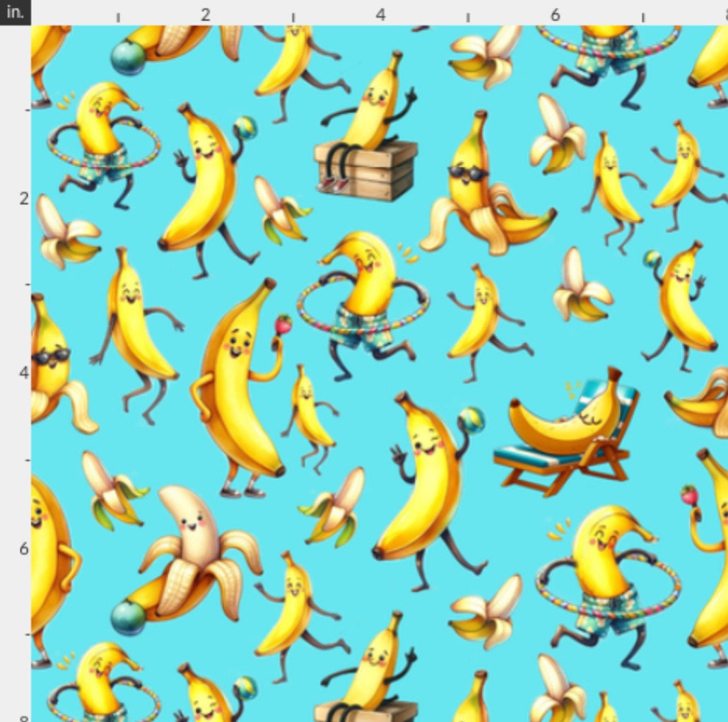 Fun Bananas Cotton Fabric -100% Cotton -