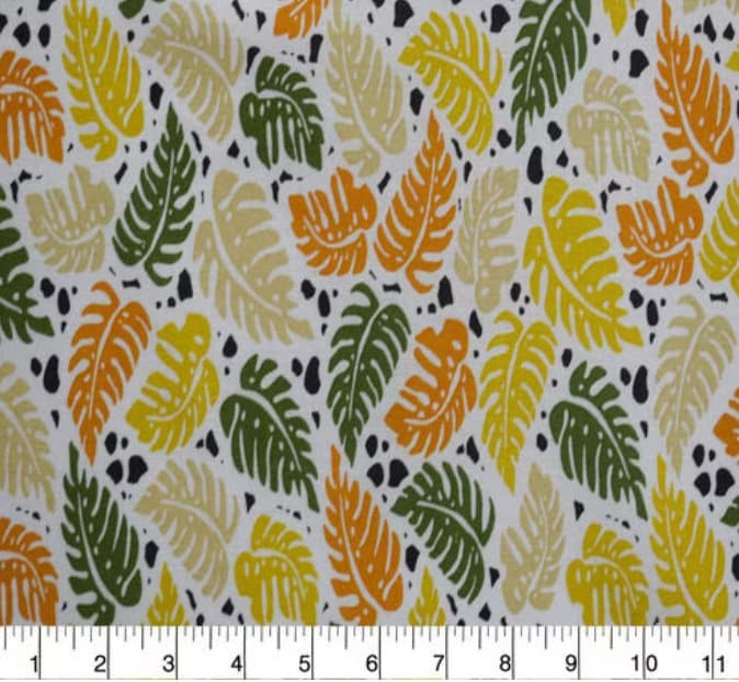 Siesta Graphic Fern 100% Cotton fabric- Plants - Monstera