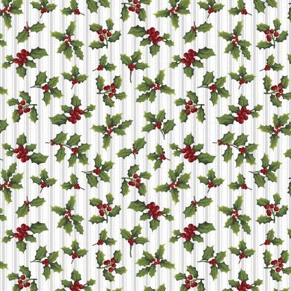 Holiday at Home Holly Christmas Fabric 100% Cotton BEN13039-09 Holiday at Home Hometown Holly - Continuous Cuts