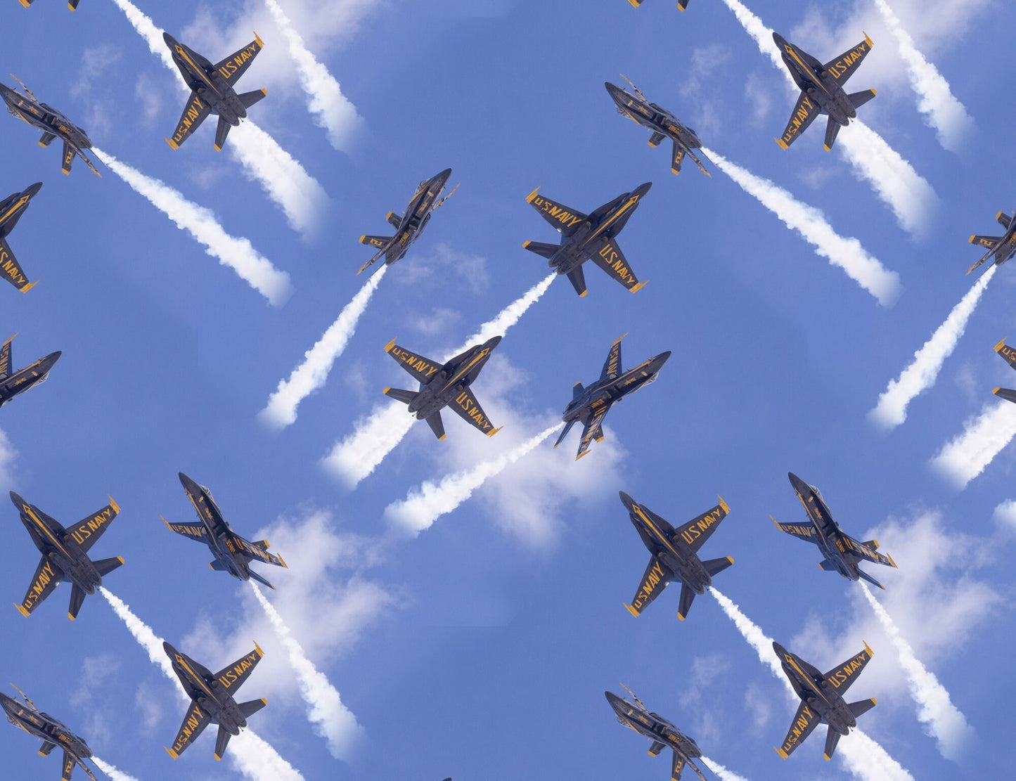 Blue Angel All All Over Airplane Fabric - 100% Cotton - Sky - Plane - Flight - Boy - Clouds - DX4910 3C 1 Planes, Trains, Trucks