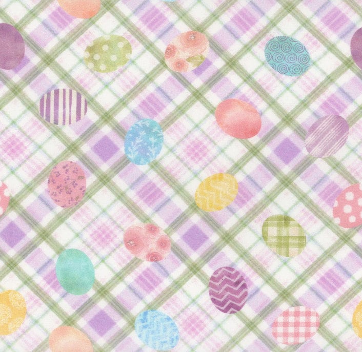 Bunny Kisses & Easter Wishes 22249 Purple by Beth Albert for 3 Wishes Fabrics - 100% Cotton Continuous Cuts