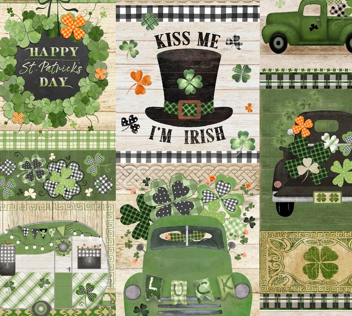 Shamrockin' 3WI22245-MLT by Beth Albert for 3 Wishes Fabrics100% Cotton - continuous cuts