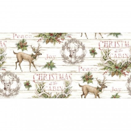 Christmas at the Cabin Fabric- fast shipping - Susan Winget SPR77511-G550715