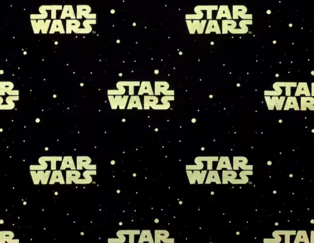 Star Wars Metallic Gold Logo Cotton fabric- 100% Cotton Licensed Fabric