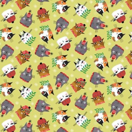 Meowy Christmas Fabric - Fat Quarters- 100% Cotton CON16234-40 - Benartex Designer Fabrics