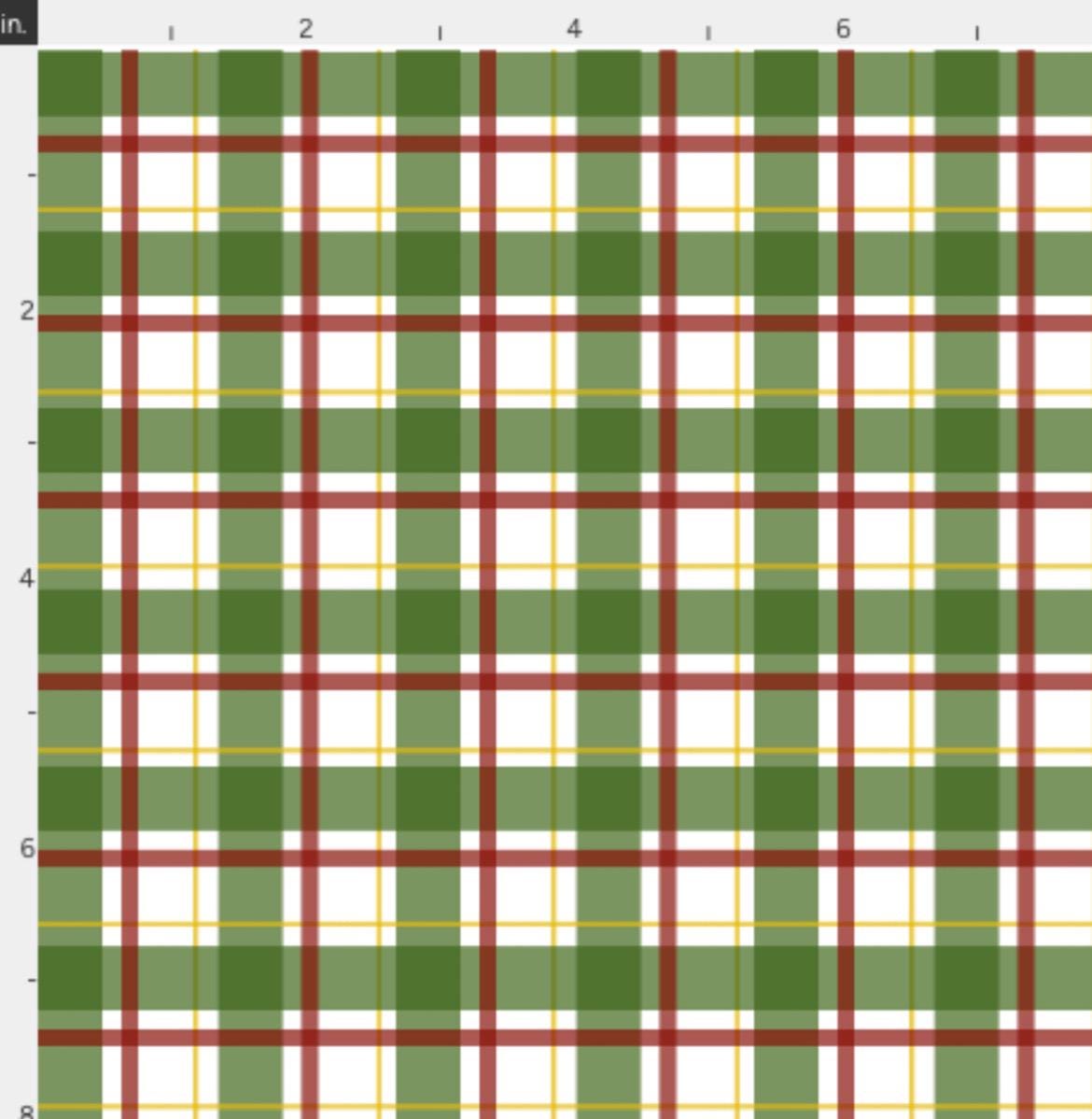 Red Green Plaid Christmas Cotton Fabric- continuous cuts