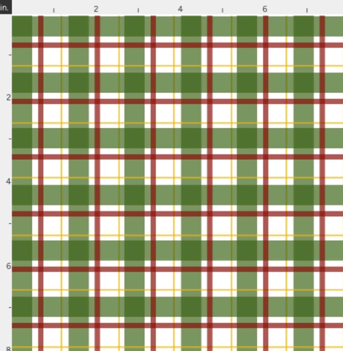 Red Green Plaid Christmas Cotton Fabric- continuous cuts