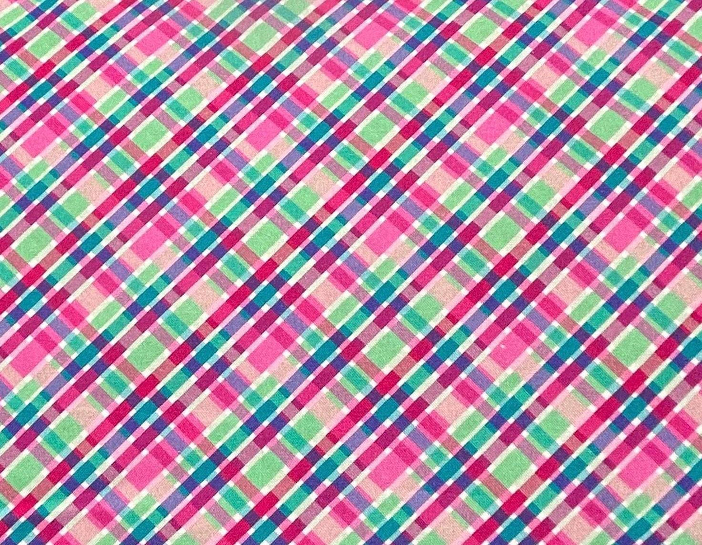 Nutcracker Wonderland Bias Plaid Cotton fabric- 100% Cotton - Continuous Cuts