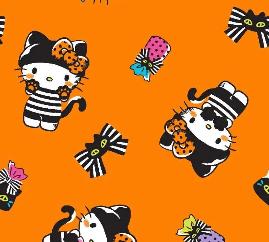 Hello Kitty Halloween Fabric. By Springs Creative - 100% Cotton - Continuous Cuts