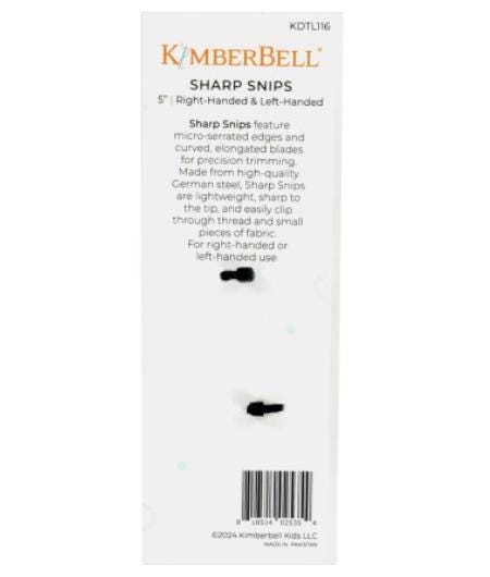 Kimberbell Sharp Snips - 5 inch Right or Left Handed - Micro Serrated blade! Lightweight and Ergonomic! KDTL116