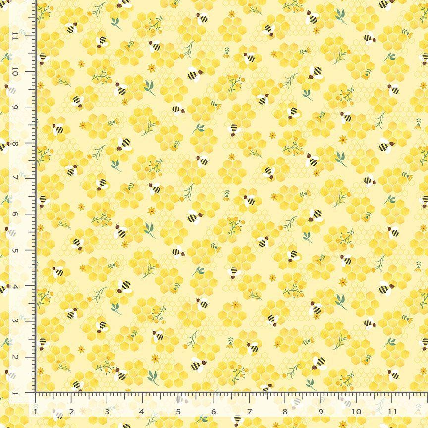 Bees on Honeycombs 100% cotton fabric continuous cuts- Timeless Treasures KIDZ-CD3490