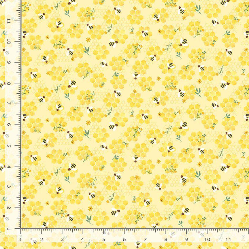 Bees on Honeycombs 100% cotton fabric continuous cuts- Timeless Treasures KIDZ-CD3490