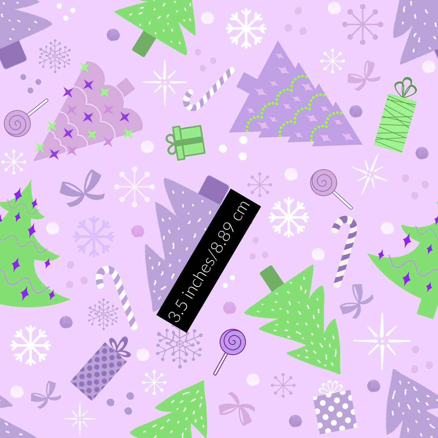 Purple Wonderland Christmas Cotton fabric -100% Cotton - Continuous Cuts