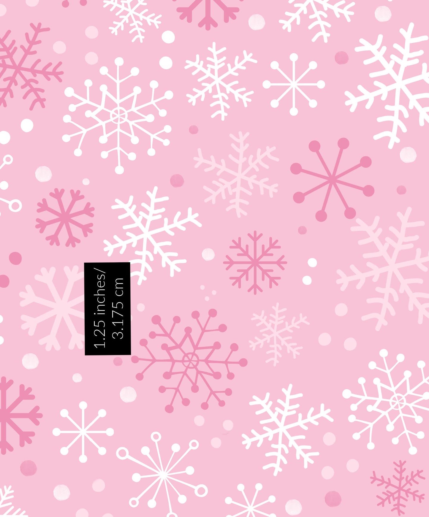 Pink Snowflakes Wonderland Christmas Cotton fabric- 100% Cotton - Continuous Cuts