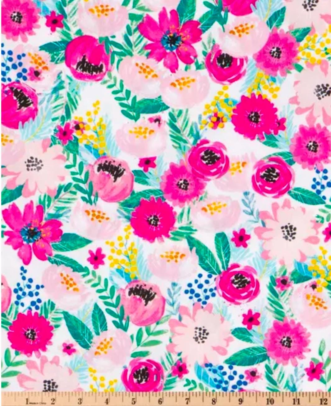 Floral and Berry cotton fabric 100% Cotton - Fabric - cut to size