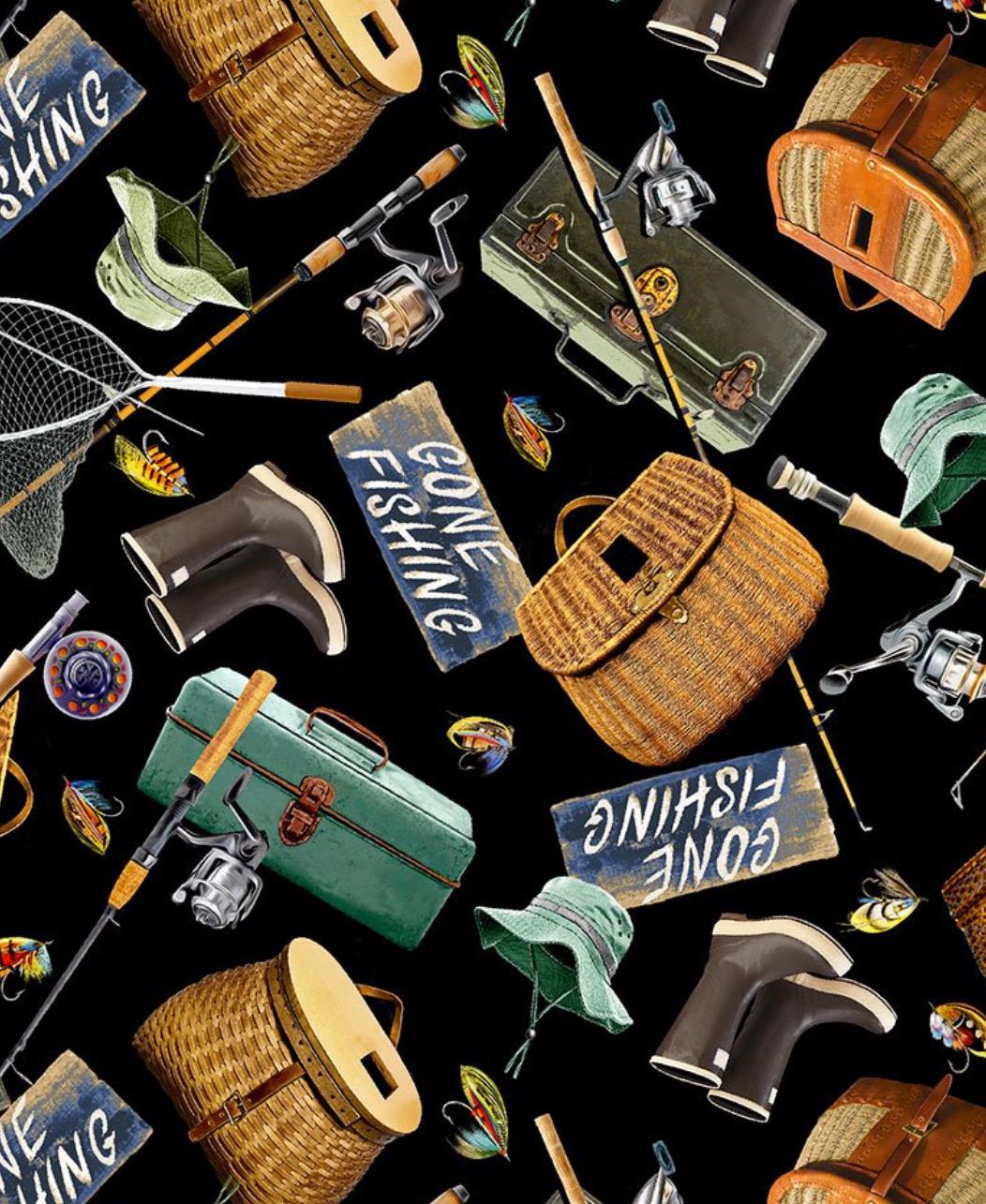 TT-Nature CD6403 Black Fishing Gear Cotton fabric- continuous cuts- fast shipping!