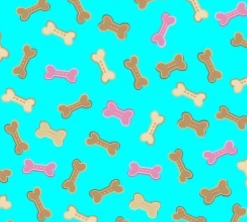 Pampered Paws - Dog Bones Fabric - 100% Cotton Continuous cuts - FLOFLPP-D143-E Freckle + Lollie