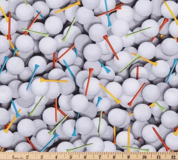 Fabric -Golf Themed Novelty Fabric -100% Cotton - Continuous Cuts