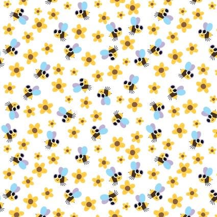 Worker Bees Cotton fabric 100% Cotton SEF7524-04 Let It Grow Designer: Mel Matthews Studio E Fabrics