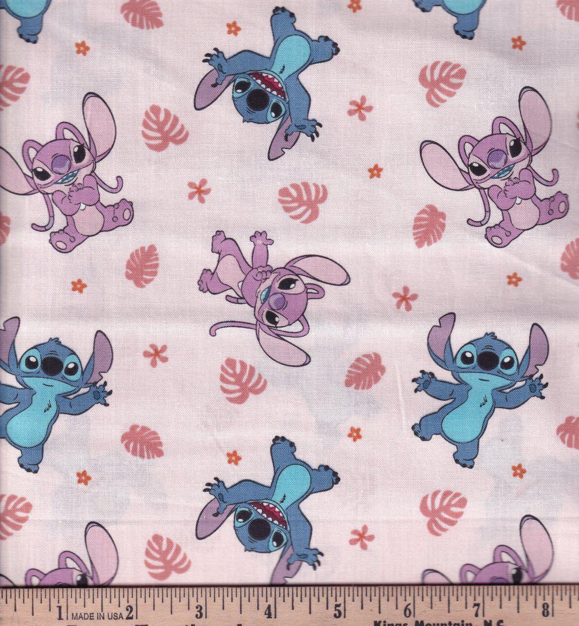 LILO and Stitch Soft Tropics Cotton fabric 100% Cotton - continuous cuts! Licensed Fabric
