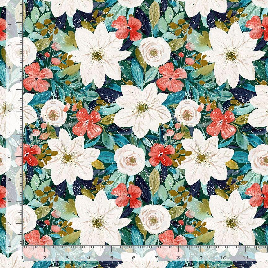Lush Foliage Cotton Fabric - DS-Baby, It's Cold Outside - Stella DCJ3149 Multi - Lush Foliage Cotton Fabric- 100% Cotton